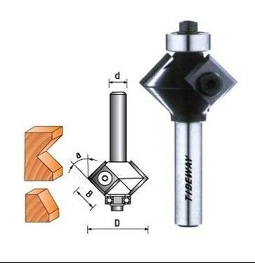 Biseau bits de routeur CNC avec couteaux réversibles, avec les conseils de micro grain carbure de tungstène