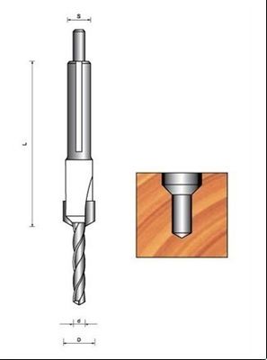 Fraisurage TCT trépans avec M5 * 10 vis réglable et Centre point