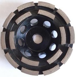 Meule soudée agglomérée de double de rangée tasse de diamant pour le béton 3" 6" 7"
